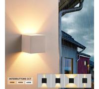APPLIQUE LAMPADA DA MURO GRIGIA DOPPIO LED COB 12W FASCIO REGOLABILE CCT 3IN1 [EEK: E]