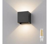 Applique cubo lampada da parete per esterni IP65 e attacco per lampadine LED G9 [EEK: F]