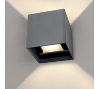 APPLIQUE CUBO LED 12W FARO FARETTO LAMPADA DA PARETE MURO DOPPIA LUCE IP65 3000K [EEK: A+]