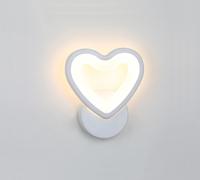 Applique cuore in vetro lampada led luce bianca calda naturale 6 w
