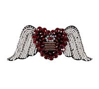 Applique da cucire con strass e perline, fatta a mano, ideale come decorazione per abiti, borse e accessori G
