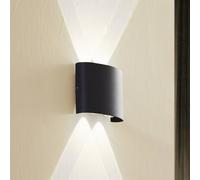 Applique da esterni LED Lindby Ithan, a 2 luci, antracite, 12 cm LINDBY