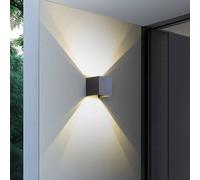 Applique da esterni LED Lindby Smart Dara, grigia, angolare, CCT RGB, Tuya LINDBY