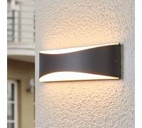 Lucande Applique LED da esterni Akira – antracite, metallo, 23 cm