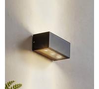 Applique da esterni LED Lucande Selim, lunghezza 15,3 cm, nera LUCANDE