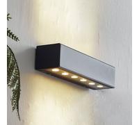 Applique da esterni LED Lucande Selim, lunghezza 30 cm, nera LUCANDE