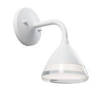 Lampada da parete in alluminio pressofuso GRAAL APPLIQUE IN BASSO Dimensioni 13,1x21,9x h 25,2 cm Diffusore in acrilico 20W LED 3000K colore BIANCO BIANCO