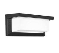 Applique da Esterno a Led Impermeabile Ip65, Luce Bianca Verso il Basso, in Metdi Alluminio Nero, per Cortile, Veranda, Balcone, 12W/Bianco