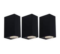 Applique da esterno a LED Luci da esterno Up and Down luce per facciate nera luce per porta d'ingresso in alluminio LED, 2x 3W 2x 240lm 3000K, LxA 6,8x15 cm, set da 3