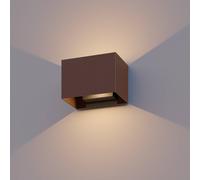 Applique da esterno Calex Rettangolo Up/Down altezza 10cm marrone ruggine Calex