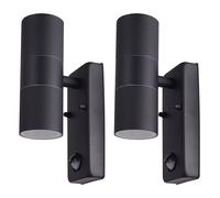 Applique da esterno con rilevatore di movimento Applique da esterno a LED Lampada esterno per terrazza Up Down, dimmerabile con cambio colore e telecomando, 2x 3.5 290lm 3000K, DxH 6x11.5 cm, set da 2