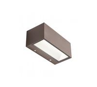Applique Da Esterno Contemporanea Box Alluminio E Vetro Caffè Led 12W 4000K