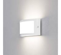Eglo Applique esterna Poggiarello, lampada da parete bianca in plastica, luce con attacco E14, IP54