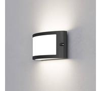 Eglo Applique esterna Poggiarello, lampada da parete in plastica antracite, luce decorativa con portalampada E14, IP54