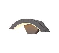 Applique da Esterno Impermeabile da 12 W -Da da Giardino e Veranda a Forma Di Ventaglio, Nera (Luce Bianca Calda)/Luce Bianca