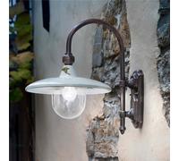 Applique da esterno in materiale Ceramico LINEA CAMPOBASSO 40x40x h 47 cm peso 1,9 kg - Attacco Lampada E 27 interno esterno, con vetri Nero Sfumato Rame rame