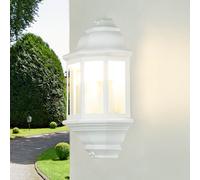 Applique Da Esterno In Vetro Alluminio E27 IP44 Bianco Giardino Casa Marittima