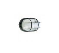 Sovil Illuminazione Applique da Esterno Industriale Ovale Alluminio e Vetro Nero 1 luce E27 IP54