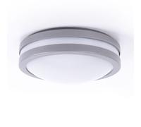 Applique da esterno lampada da esterno lampada da parete plafoniera plafoniera casa parete, comando vocale timer dimmerabile IP44, acciaio argento, 1x LED 14W 1440Lm 3000K, DxH 26x9.5cm