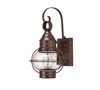 Applique da esterno lampada da parete ottone vetro bronzo H 35,6 cm 1 fiamma IP23 luce cortile