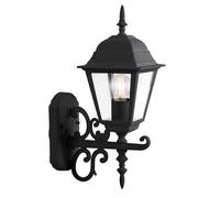Applique da esterno lanterna da parete lanterna nera lampada da parete luce di facciata, telecomando dimmerabile, alluminio vetro trasparente, 1x LED RGB 9W, LxAxP 14,8x40x22,5