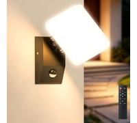 Applique da Esterno LED con Sensore di Movimento 32W,3000K/4000K/6500K Lampada Parete Esterno,3200LM LED Luce Esterna con Telecomando & Panel Rotazione,Applique per Veranda, Garage, Terrazzo, Giardino