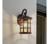 Applique da esterno Lindby Ankea, ruggine/ambra, 37 cm, IP23, E27 LINDBY