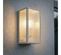 Applique da esterno Lindby Peldar, grigio chiaro/scanalata, 26 cm, IP44 LINDBY