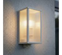 Applique da esterno Lindby Peldar, grigio/scanalato, 26 cm, sensore LINDBY