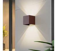 Applique da esterno Lindby Smart LED Dara, color ruggine, forma angolare, CCT LINDBY