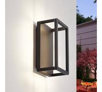 Applique da esterno Lucande LED Thorvid, altezza 26 cm, nero LUCANDE