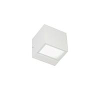 Applique Da Esterno Mini Biemissione Box Alluminio Bianco 5,5+5,5W Led 3000K
