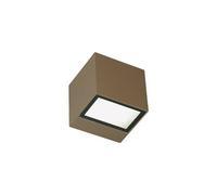 Applique Biemissione in alluminio pressofuso BOX APPLIQUE MINI 5,5W 5,5W LED 3000K Dimensioni 9x8,5xh 8,5 cm Diffusori in vetro trasparente colore CAFFE' CAFFE'
