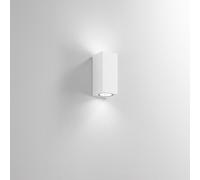 Applique alluminio colore bianco Monolite 2 luci attacco GU10 h.16,5 l.7cm biemissione