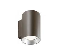 Lampada da parete in alluminio pressofuso. SHOW APPLIQUE DOPPIA Dimensioni Ø14,6x16,8x h22,6 cm 20W 20W LED 3000K Diffusori in vetro trasparente colore CORTEN CORTEN