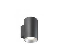 Lampada da parete in alluminio pressofuso SHOW APPLIQUE DOPPIA Dimensioni Ø11x13,1 h h 17,5 cm W 10W LED 3000K Diffusori in vetro trasparente colore GRAFITE GRAFITE