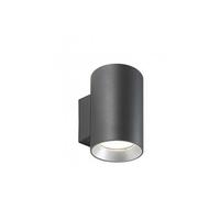 Lampada da parete in alluminio pressofuso SHOW APPLIQUE DOPPIA Dimensioni Ø11x13,1 h h 17,5 cm W 10W LED 3000K Diffusori in vetro trasparente colore GRAFITE GRAFITE