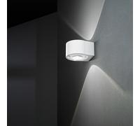 Applique Da Esterno Moderna Vision Metallo Bianco Vetro Led 6W 3000K