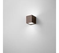 Applique Totem alluminio colore corten biemissione vetro trasparente per interni esterni attacco GX53 IP56