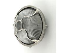 Applique Da Esterno Ottone Vetro D: 17,5 Cm Piccola Rotonda IP64 E27 Marittima