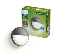 Applique da esterno Philips Capricorn, 800 lm, 2700 K, PowerShield, IP44 resistente alle intemperie, durevole, alluminio, design moderno, LED integrato, grigio antracite