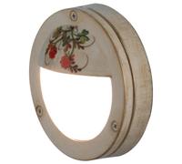 Applique da esterno rotonda in materiale Ceramico LINEA BRINDISI 14,5x5,5 cm peso 0,5 kg - Attacco Lampada E 27 interno esterno, con vetri Bianco Sfumato Oro bianco