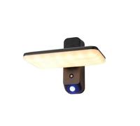 Applique da Esterno Solare Minimalista con Sensore Di Movimento, Moderna Applique da Esterno Grigio Scuro, Apparecchio in Alluminio Pressofuso Impermeabile Ip54,Da a Led da Parete con 2 Modalità per P
