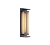 Applique da Esterno Solare Moderna a Led, in Alluminio Nero e Vetro, Verticale, Impermeabile Ip65, Antiruggine, con Accensione/Spegnimento Automatico, Ideale per Giardino, Patio, Veranda, Cortile e In