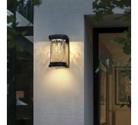 Applique da Esterno Solare Moderna, Apparecchio Di Illuminaziper Esterni Impermeabile Ip65, Applique da Esterno Solare con Paralume in Vetro,Da da Parete per Portico Anteriore, Garage, Patio, Porta D'