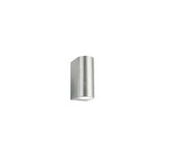 Applique in alluminio pressofuso BOBO APPLIQUE DUE LUCI GU10 Dimensioni 6,8x9,2xh15 cm Diffusori in vetro trasparente colore ACCIAIO ACCIAIO