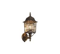 Trio Leuchten Volturno 205960128 - Lampada da parete per esterni, in alluminio pressofuso, vetro trasparente, 1 x E27, colore: ruggine anticato