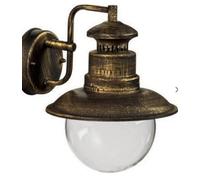 Applique da esterno verso il basso Green Light gea ip44 e27 nero - oro