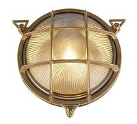 Applique Da Esterno Vintage - Decò Paratia Ottone Vetro 1 Luce E27
