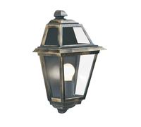 Applique Da Esterno Vintage Nuova Orleans Alluminio Nero Vetro 1 Luce E27